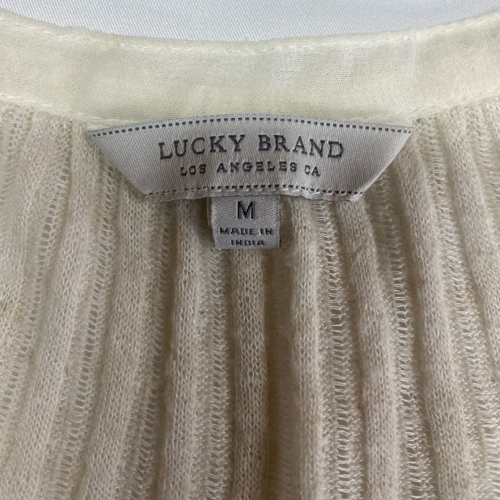 Lucky Brand Ivory Long Sleeve Knit Top Women’s Medium - Picture 3 of 4